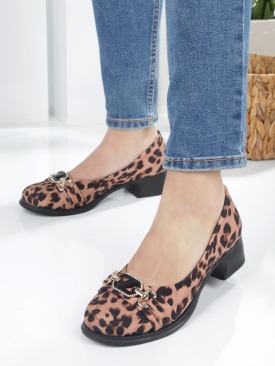 Feor Leopar Cilt Babet Ayakkabı