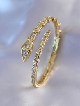 Erb VIP Seri Yılan Model Gold Renk Kadın Kelepçe Bileklik