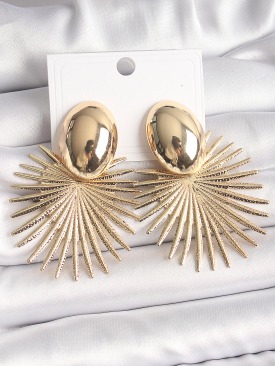 Erb Pirinç Gold Renk Kemik Model Kadın Küpe