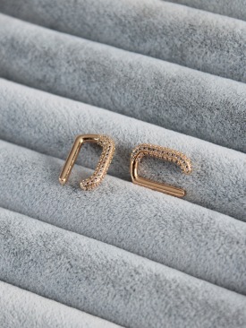 Erb Gold Renk Zirkon Taşlı Earcuff Pirinç Kadın Kıkırdak Küpe