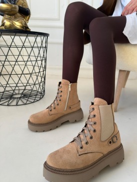 Boby Nude Süet Bağcıklı Bot