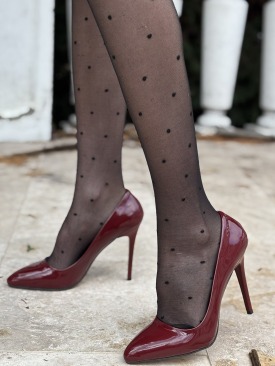Hillar Bordo Rugan Stiletto Ayakkabı