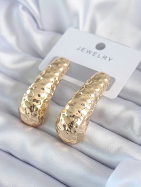 Erb Gold Renk İşleme Detay Pirinç Kadın Küpe