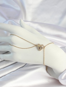Erb 316L Çelik Zincirli Gold Renk Kalp Figürlü Şahmeran