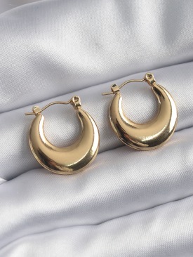 Erb 316L Çelik Gold Renk Bubble Model Kadın Küpe