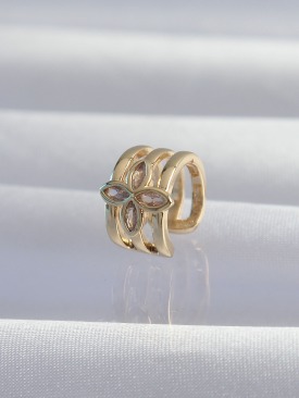 Erb Pirinç Gold Renk Yonca Earcuff Küpe