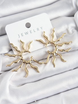 Erb Pirinç Güneş Model Gold Renk Kadın Küpe