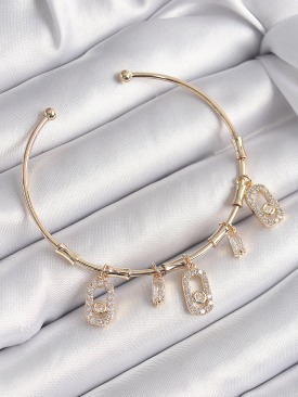 Erb Pirinç Gold Renk Zirkon Taşlı Messika Model Kadın Bileklik