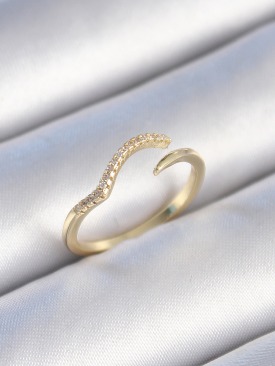 Erb Pirinç Gold Renk Zirkon Taşlı Kadın Yüzük