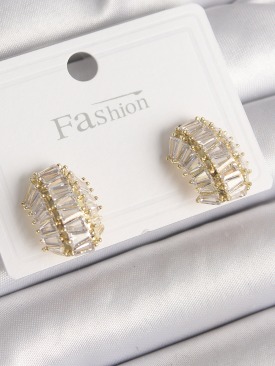 Erb Pirinç Gold Renk Zirkon Taşlı Kaplumbağa Kabuğu Model Kadın Küpe