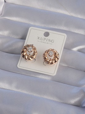 Erb XUPİNG Rose Renk Oval Zirkon Taşlı Burgu Model Küpe