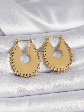 Erb 316L Çelik Gold Renk Kadın Küpe