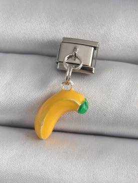 Erb 316L Çelik Gümüş Renk Sallantı Muz Model Nomination Charm