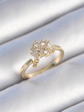 Erb Pirinç Gold Renk Zirkon Taşlı Kadın Yüzük