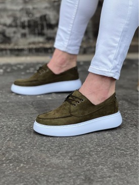 WG508 Haki Süet Ortopedik Taban Erkek Casual Ayakkabı