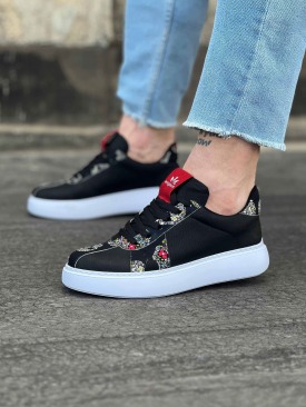 WG040 Siyah Kurukafa Erkek Casual Ayakkabı