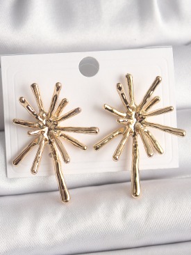 Erb Pirinç Gold Renk Kemik Model Kadın Küpe