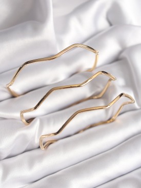 Erb 316L Çelik Gold Renk Zikzak Model Ajda Bileklik