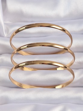 Erb 316L Çelik Gold Renk 3lü Ajda Bilezik Seti