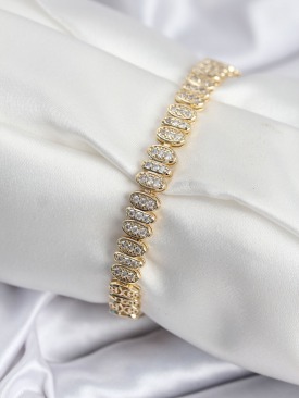 Erb Pirinç VIP Seri Gold Renk Oval Sıralı Kadın Bileklik