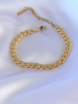 Erb 316L Çelik Arpa Gold Renk Kadın Bileklik