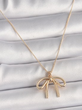 Erb Pirinç Gold Renk Kurdele Model Kadın Kolye