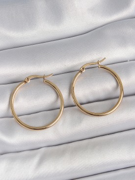 Erb 316 Çelik Gold Renk 27 Mm Halka Model Kadın Küpe