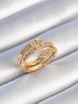 Erb Pirinç Gold Renk Zirkon Taşlı Yılan Model Kadın Yüzük