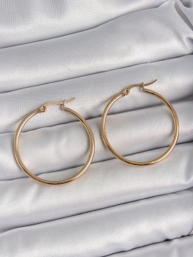 Erb 316 Çelik Gold Renk 33 Mm Kadın Halka Model Kadın Küpe