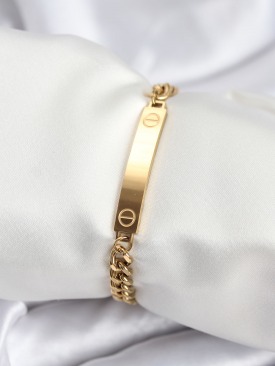 Erb 316L Çelik Gold Renk Yazı Yazmaya Uygun Kadın Bileklik