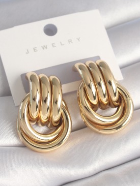 Erb Pirinç Gold Renk Sarmal Model Kadın Küpe