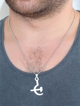 Erb Silver Renk Metal Orak Ve Balta Figürlü Erkek Kolye