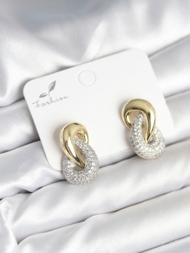 Erb Sarmal Model Gold Gümüş Renk Pirinç Kadın Küpe