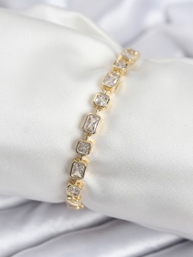 Erb Pirinç VIP Seri Zirkon Taşlı Gold Renk Kadın Bileklik