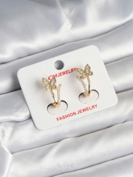 Erb Pirinç Gold Renk Zirkon Taşlı Kelebek Model Kadın Yüzük