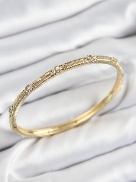 Erb Pirinç Zirkon Taşlı Vintage Model Gold Renk Kadın Kelepçe