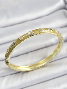 Erb Mineli Gold Pirinç Sarı Renk Motifli Kadın Kelepçe