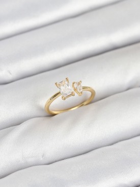Erb Pirinç Gold Renk Zirkon Taşlı Kadın Yüzük