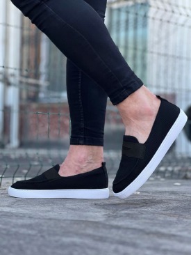 WG061 Siyah Triko Babet Erkek Casual Ayakkabı