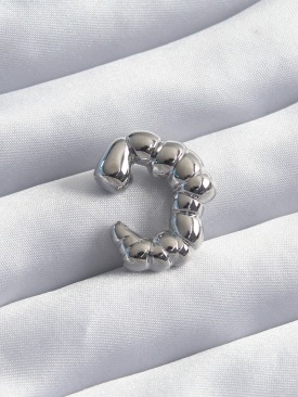Erb Pirinç Gümüş Renk Earcuff Kıkırdak Model Kadın Küpe