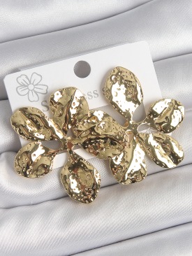 Erb 316 Çelik Gold Renk İşlemeli Yaprak Model Kadın Küpe
