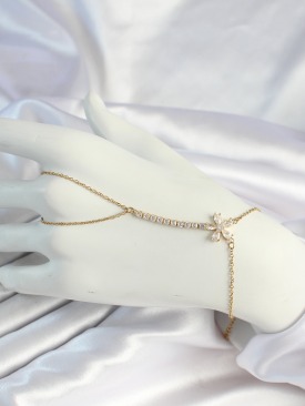 Erb 316L Çelik Gold Renk Zincirli Zirkon Taşlı Çiçek Figürlü Şahmeran