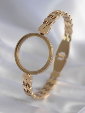 Erb 316L Çelik Gold Renk Arpa İşleme Açılabilir Fanus Model Kadın Kelepçe