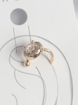 Erb Pirinç Gold Renk Zirkon Taşlı Kadın Kıkırdak Küpe