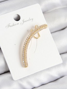 Erb Pirinç Zirkon Taşlı Model Gold Renk Sağ Kıkırdak Küpe