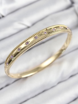 Erb Pirinç Zirkon Taşlı Kutup Yıldızı Model Gold Renk Kadın Kelepçe