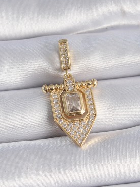 Erb Pirinç Gold Renk Baget Zirkon Taşlı Ajda Charm
