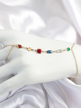 Erb Pirinç Renkli Zirkon Taşlı Y Model Gold Renk Kadın Şahmeran