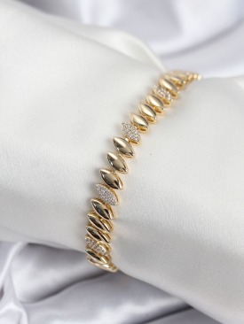 Erb Pirinç VIP Seri Gold Renk Arpa Model Kadın Bileklik