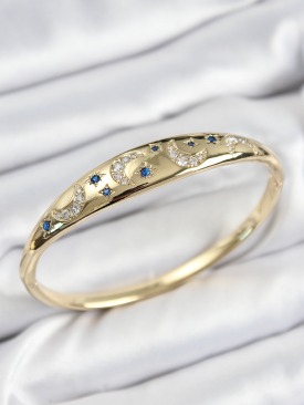 Erb Pirinç Zirkon Taşlı Kutup Yıldızı Ve Hilal Model Gold Renk Kadın Kelepçe